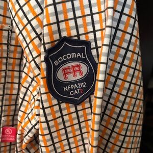 Bocomal FR Orange and Blue Checkered Shirt
